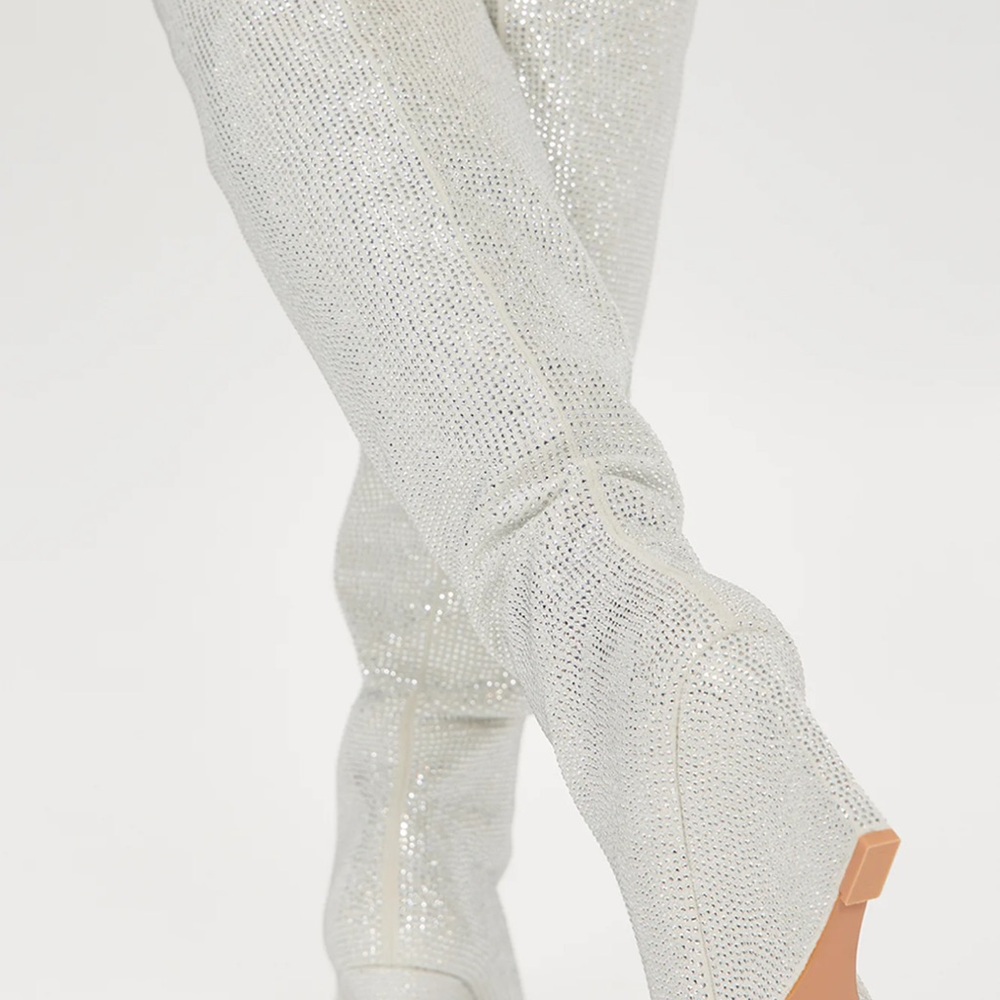 Fashion Nova Rhinestone Heeled Boots - Picture 4 of 5